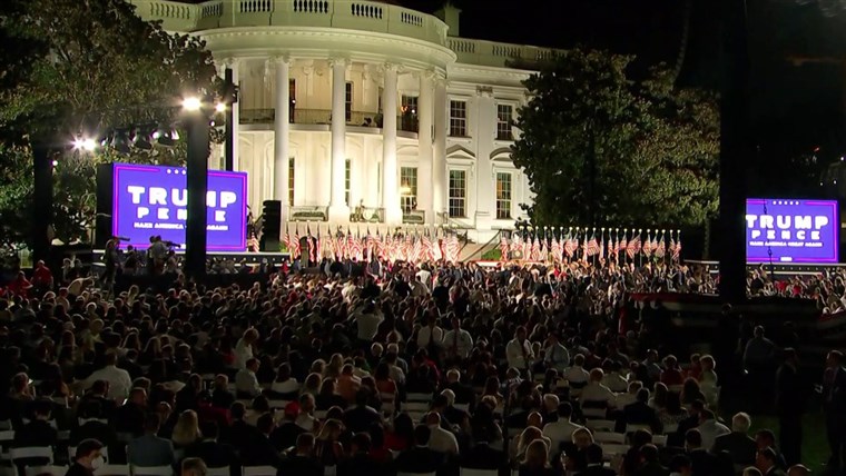Protesters gather outside the White House as Trump speaks to
GOP convention 1
