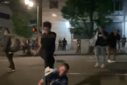 VIDEO: BLM and Wall of Moms Organizer Allegedly Joined in
Gang Beating of Unconscious Man in Portland Riots 1