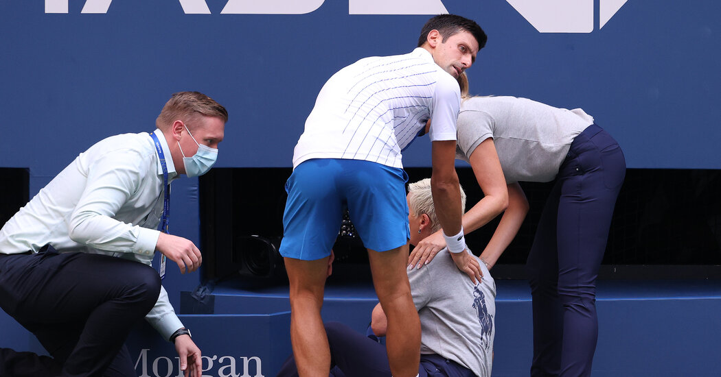 Novak Djokovic Out of U.S. Open After Accidental Hit of Line
Judge 1