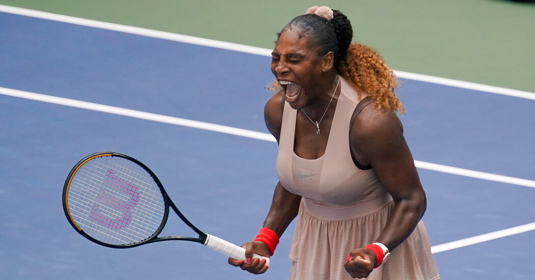With No Crowd, Serena Williams Rallies Herself to Reach U.S.
Open Quarterfinals 1