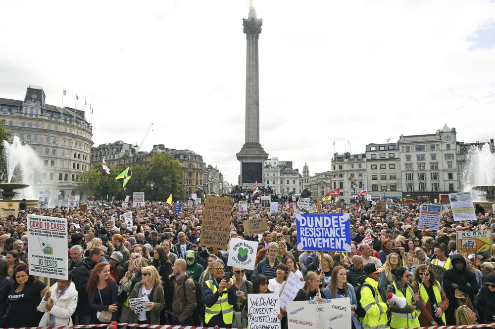 Thousands Protest Coronavirus Restrictions in London 1