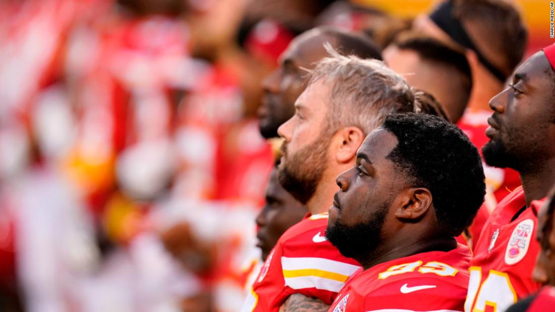 Here's what happened during the anthems at the NFL season
opener 1