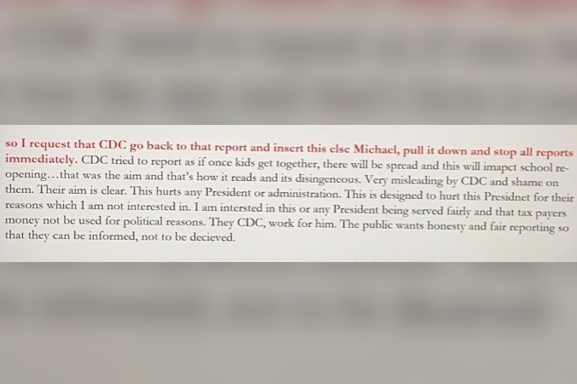 Trump officials interfered with CDC reports on
Covid-19 1