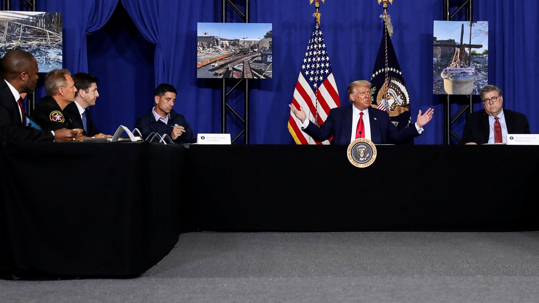 Trump Invites All To Remove Their Masks, Interrupts Black
Attendees At Kenosha Roundtable 1