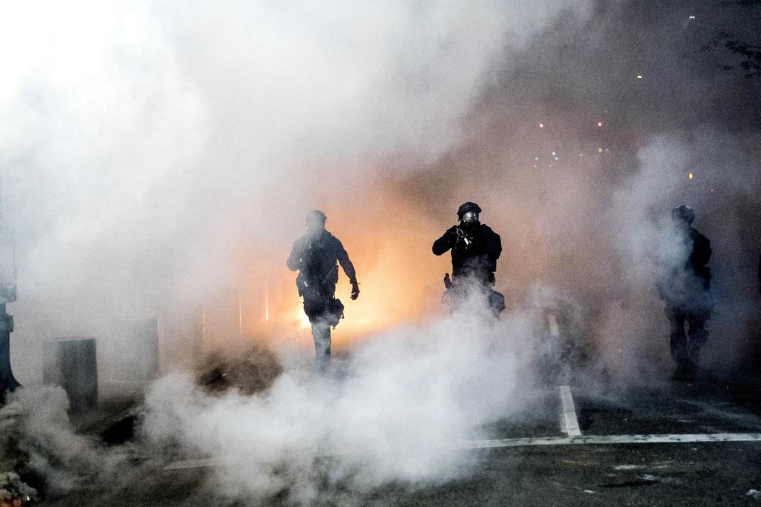 Portland Can Blame 'Woke' DA Schmidt and Singer John Legend
for the Police Riot Squad Walk Out 1