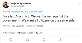 CBS News Calls Arrested Protester ‘Far Right’ – But He Calls
Himself a ‘Left Anarchist’ 1