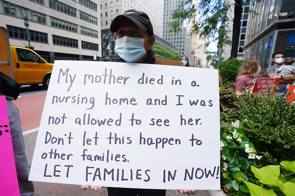 Protesters demand nursing home visits outside Gov. Cuomo’s
NYC office 1