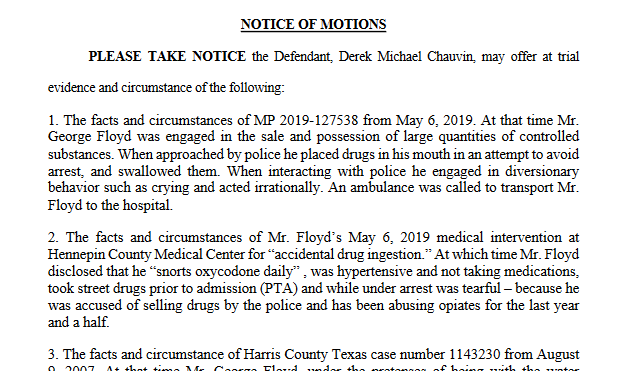 According to Trial Filings, George Floyd Was Hospitalized
for a Drug Overdose in May 2019 1