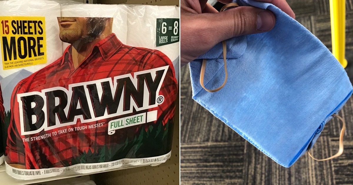 City Provides Those Entering City Hall With Face Masks Made
of Paper Towels, Rubber Bands 1