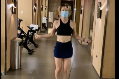 Kaley Cuoco defends herself for wearing a mask during
workout 1 Kaley Cuoco defends herself for wearing a mask during
workout 1
