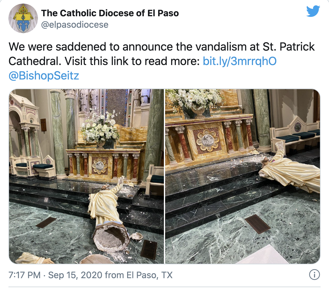 Statue Of Jesus Decapitated During Open Prayer Time In El
Paso Cathedral 1