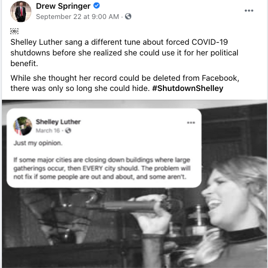 Rival Candidate Spreads Fake News Attacks Against
Anti-Lockdown Hero Shelley Luther 1
