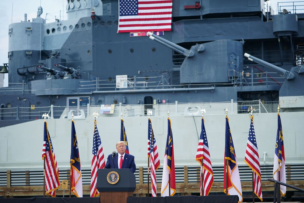Trump compares his admin’s crackdown on protests to U.S.
fight in World War II 1 Trump compares his admin’s crackdown on protests to U.S.
fight in World War II 1