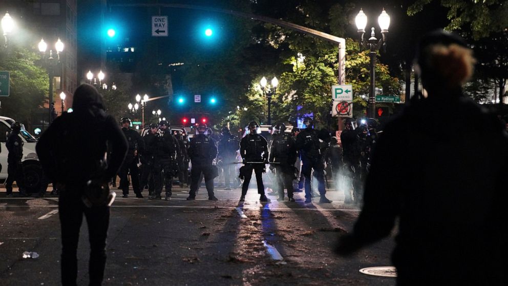Governor seeks review of police protest response in
Oregon 1