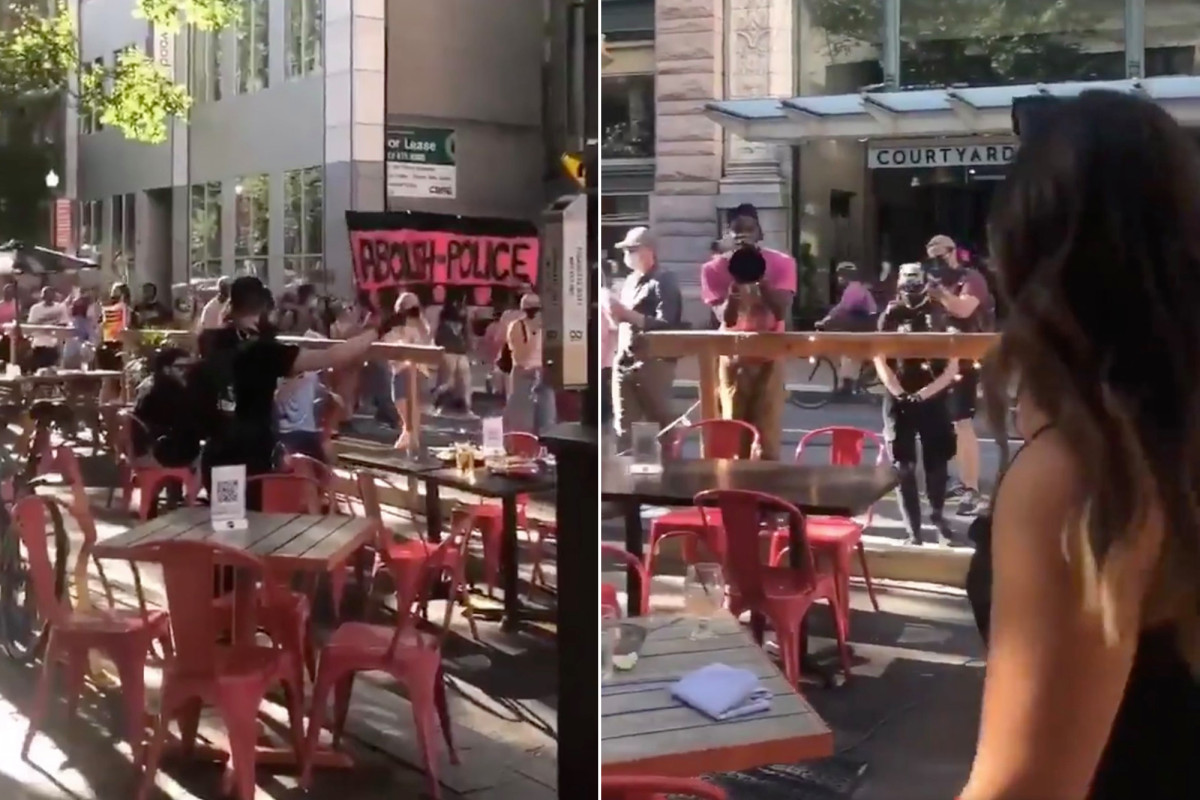 Watch Black Lives Matter protesters harass Pittsburgh
diners 1