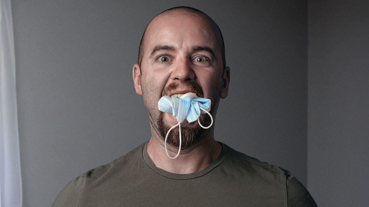Man Feels Like He Can’t Breathe With Mask Wadded Up In
Mouth 1