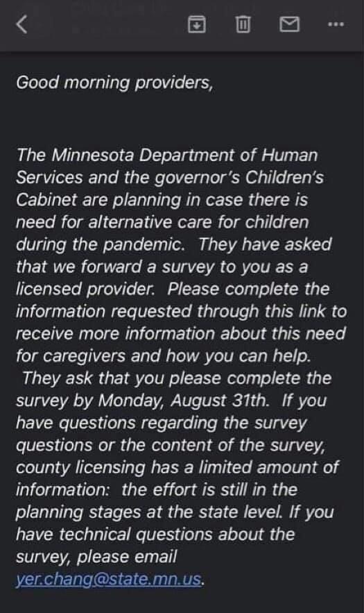 EXCLUSIVE: Minnesota Plans To Put Kids In Foster Care If
Parents Get Coronavirus 1