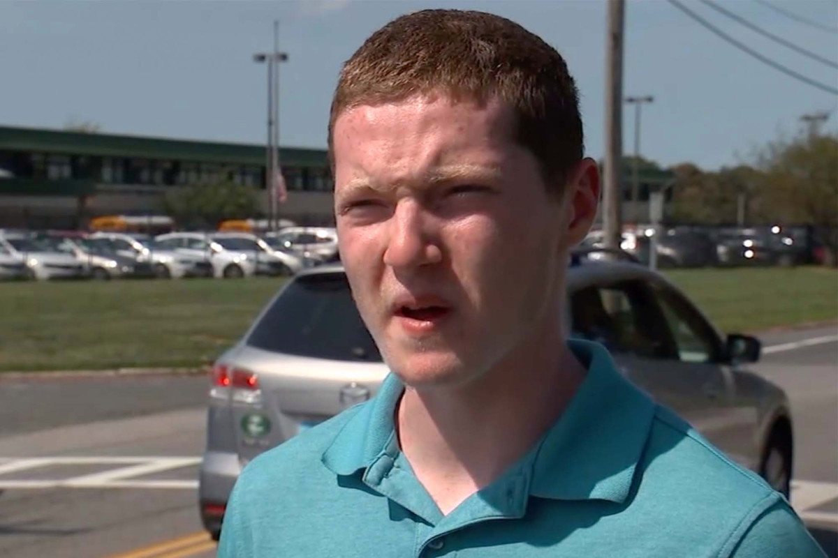 Long Island student heads to school — again — to
protest remote classes 1