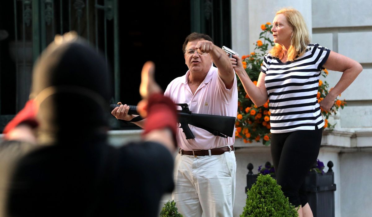 Mark and Patricia McCloskey guns incident prompts
trespassing citations for protesters 1