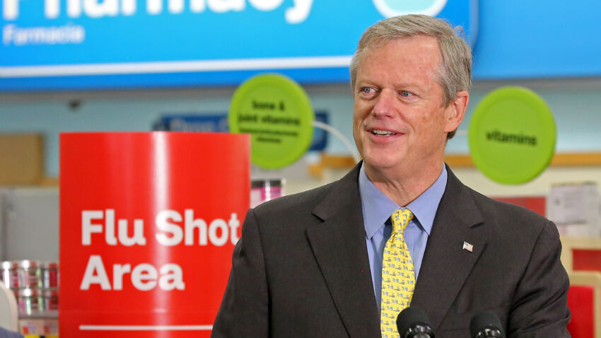 Charlie Baker underscores flu shot requirement for students
amid COVID-19 1