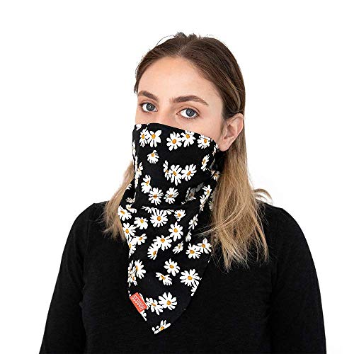 Scough | Daisy Face Bandana | Built in Air Filtration System | 28" x 14"