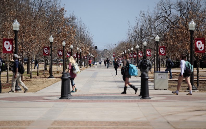 City in Oklahoma Requires Masks During Gatherings in Private
Homes Ahead of University Football Game 1
