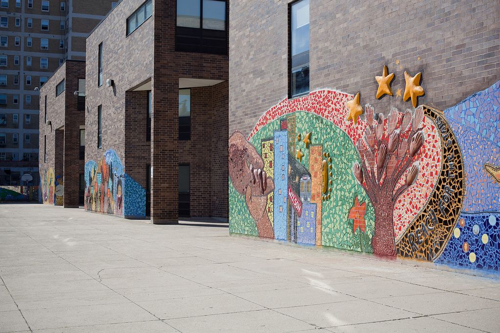 In Uptown, the mosaics at 2 schools reflect the community
and their missions 1