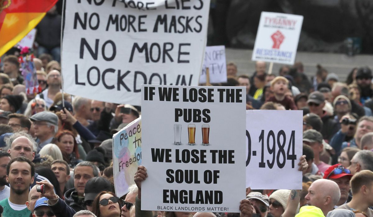 Thousands protest COVID-19 restrictions in central
London 1