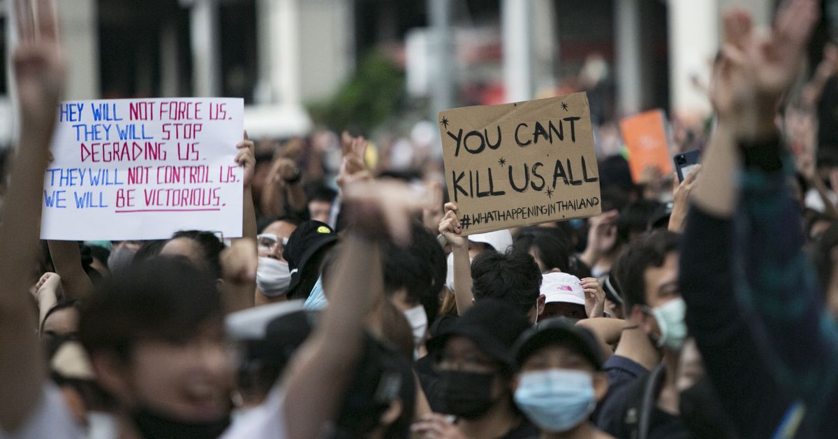 Thailand’s protest movement gains momentum amid a government
crackdown 1
