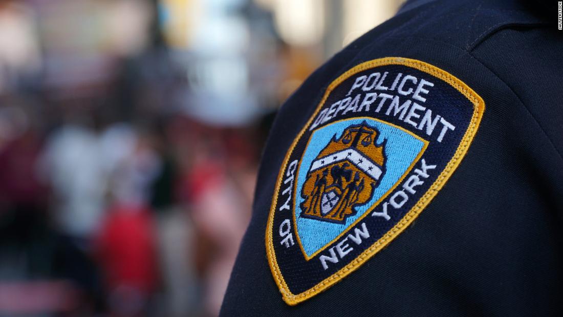 NYPD investigating incident where officer appears to say
'Trump 2020' over speaker 1
