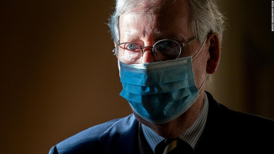 McConnell says he hasn't visited White House in months
because Covid-19 protocols there differ with his own 1
