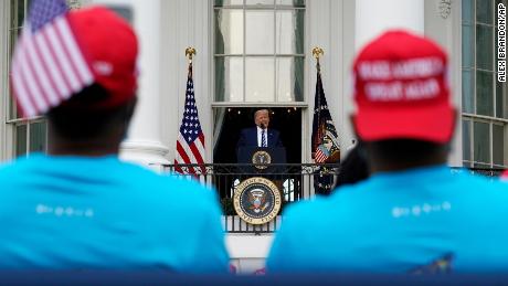 Nine days after he announced his coronavirus diagnosis the
President was back to his familiar tactics of denial, risk and
ignorance 1