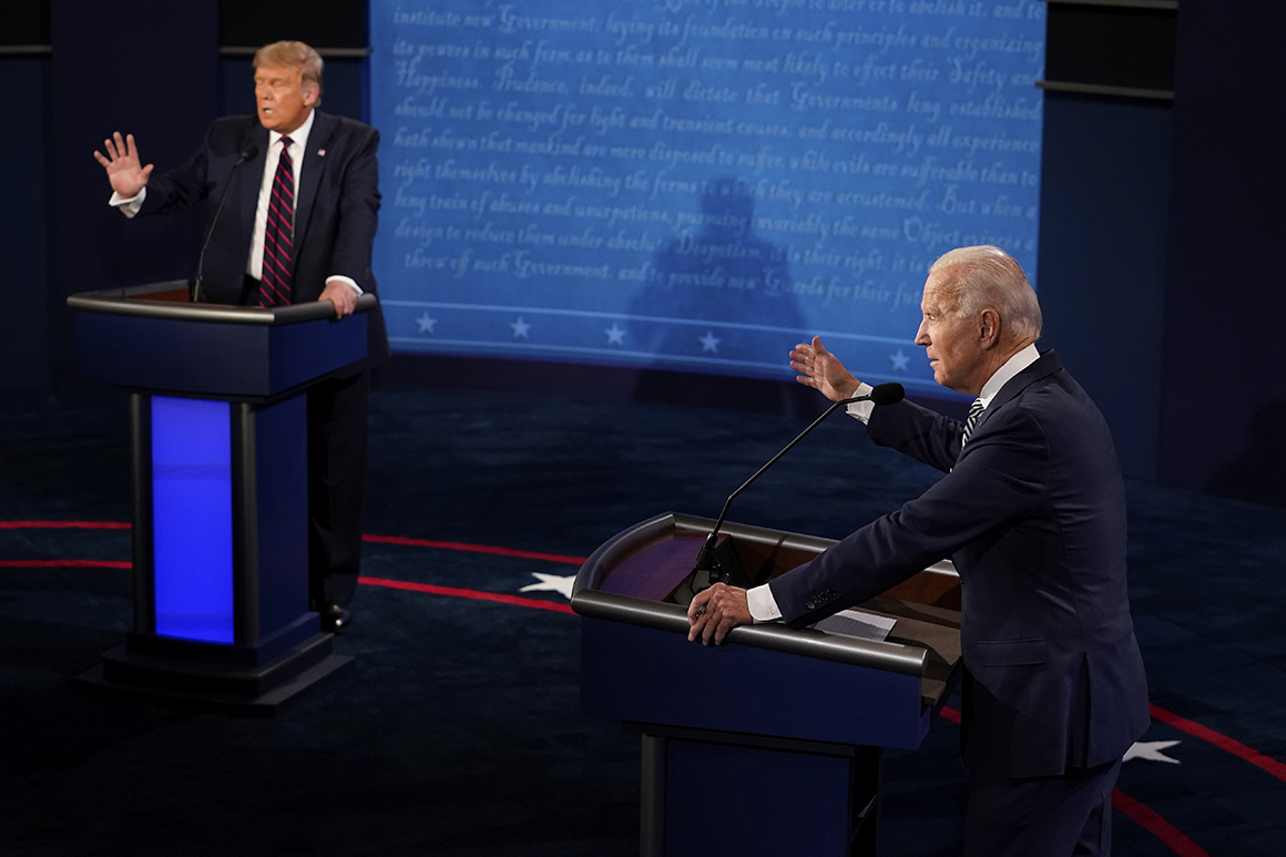 Trump campaign protests topics of final presidential
debate 1