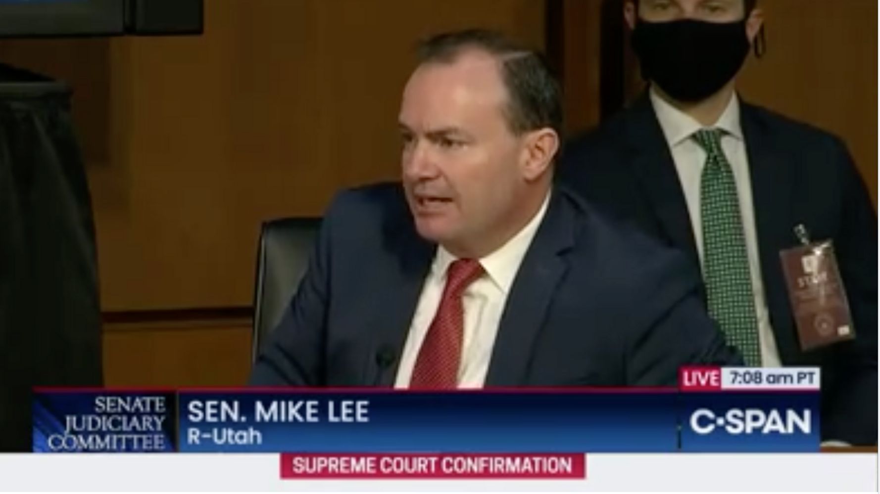 GOP Senator Diagnosed With COVID-19 Attends Barrett Hearing
Sans Mask 1 GOP Senator Diagnosed With COVID-19 Attends Barrett Hearing
Sans Mask 1