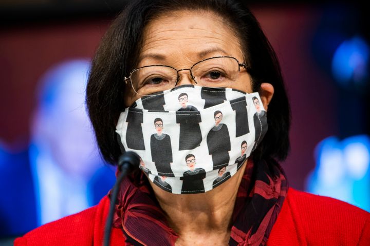 Mazie Hirono Honors Ruth Bader Ginsburg With Mask, Pin At
Supreme Court Hearings 1