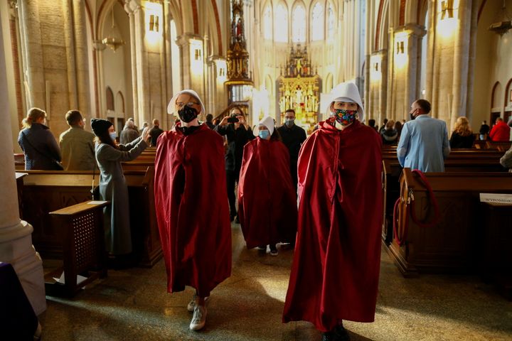 Polish Women Protest At Catholic Churches Over Country’s
Near-Total Abortion Ban 1