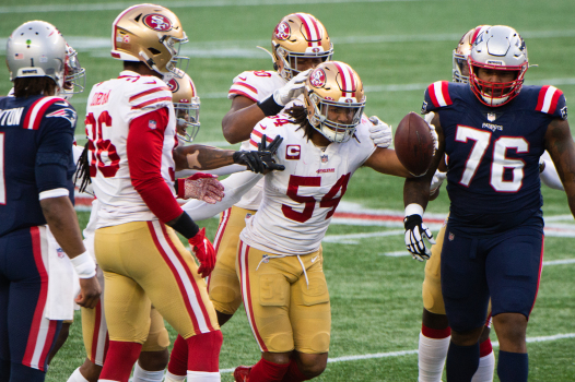 49ers 33, Patriots 6: Warner leads dominant defensive
effort, Wilson scores thrice before injury 1