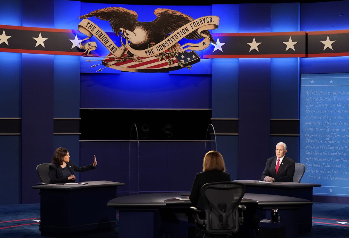 'Mr. Vice President, I’m speaking’: Harris, Pence spar over
COVID-19 response in vice presidential debate 1 'Mr. Vice President, I’m speaking’: Harris, Pence spar over
COVID-19 response in vice presidential debate 1