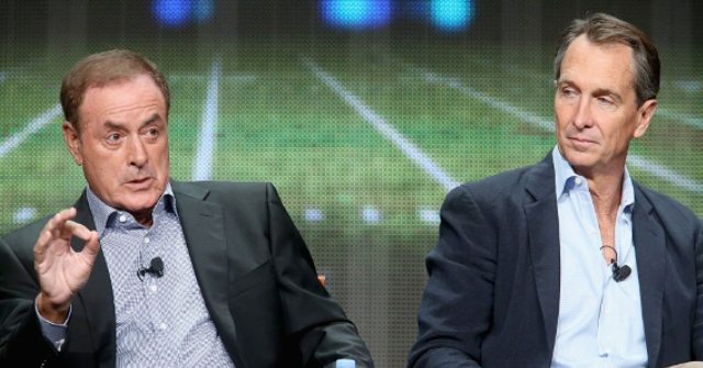 Al Michaels, Chris Collinsworth Forced to Wear Masks on
'Sunday Night Football': 'We Wouldn’t Want Them to End Up Like the
President' 1