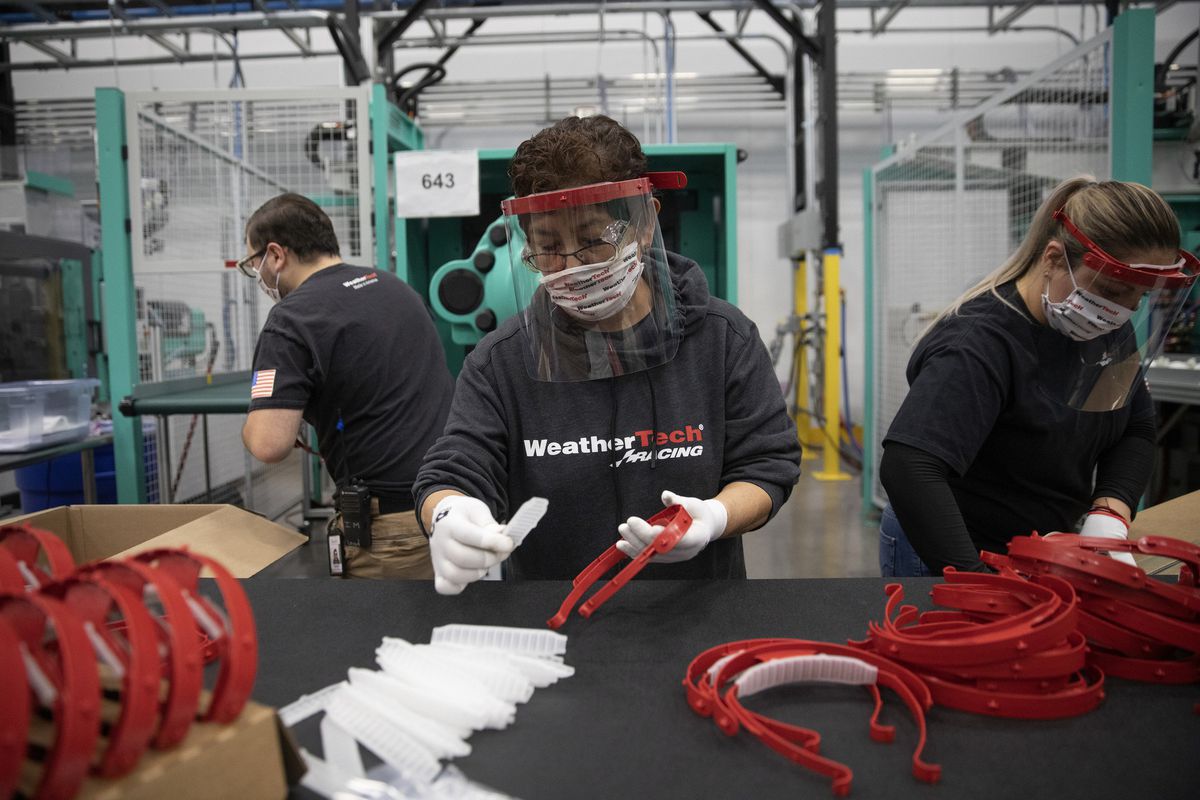 WeatherTech, maker of car floor mats, switches gears to make
COVID-19 face shields 1