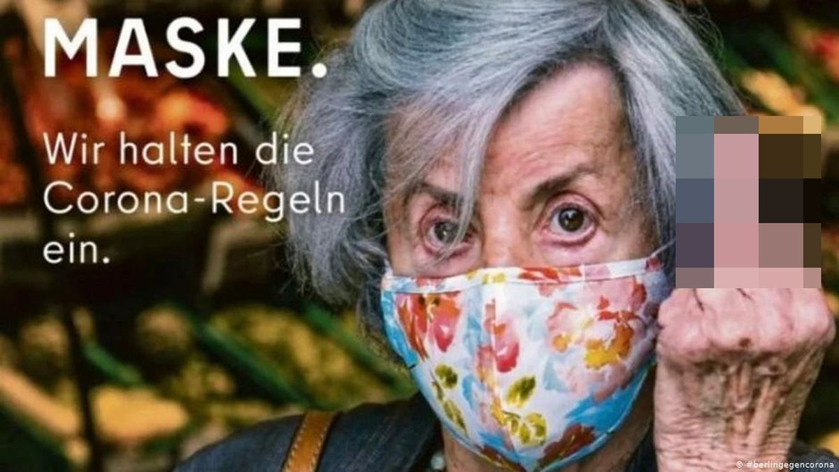 Anti-maskers get the bird in Berlin in
coronavirus-prevention ad campaign 1