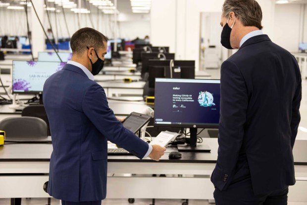 Newsom unveils $25 million COVID-19 testing lab in Southern
California 1