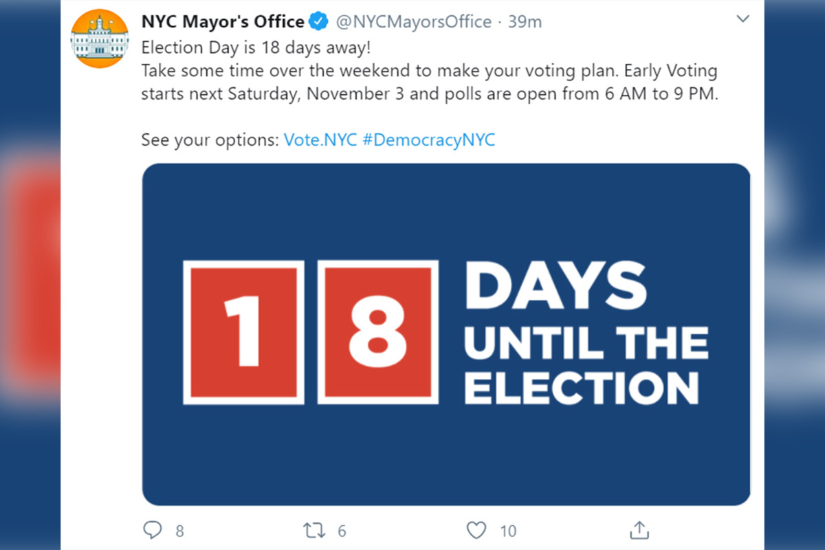 Mayor’s office tweets out early voting reminder — with wrong
date 1