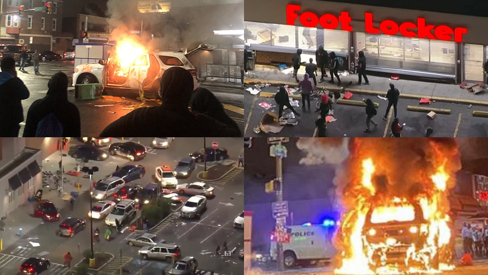Rioters injure 30 police officers in Philadelphia as
thousands of thieves LOOT over 30 retail stores 1
