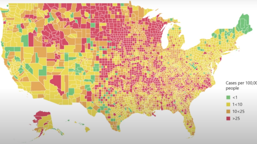 Watch how COVID-19 spread across the U.S. 'untamed' in this
time-lapse 1