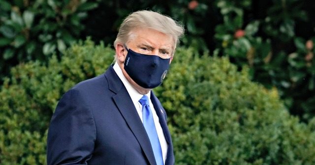 Donald Trump Signals Thumbs Up on Trip to Walter Reed to
Fight Coronavirus 1