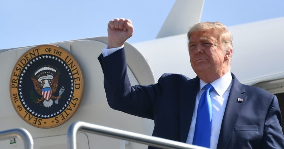 Video Shows the Moment Trump Is Moved by Retiring Officer
Offering His Badge 1
