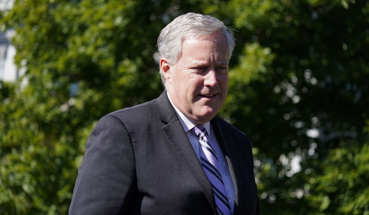 Mark Meadows pushes narrow coronavirus relief bill if talks
drag on 1