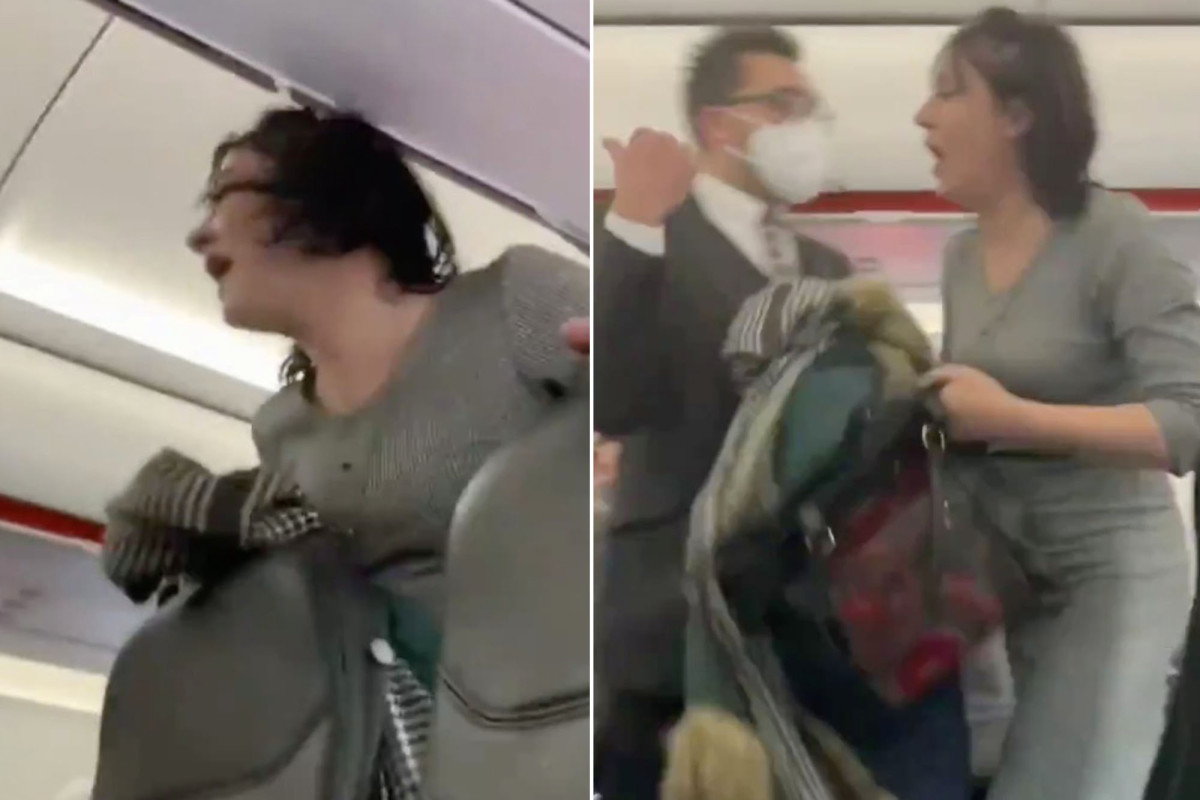 ‘Everybody dies!’: Maskless woman booted from plane coughs
on passengers 1