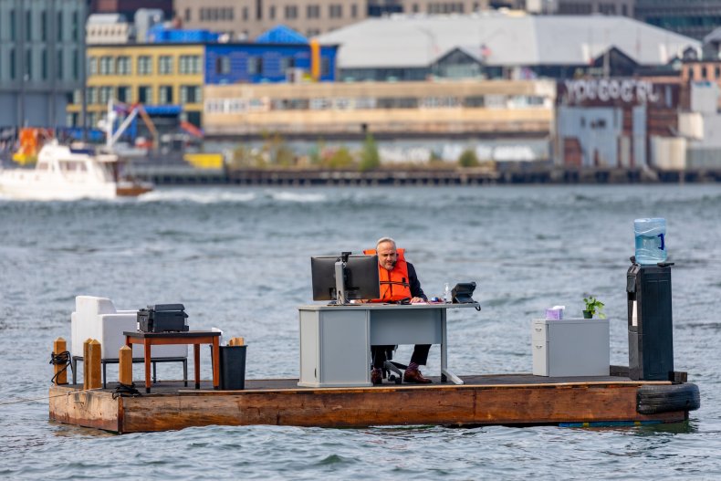 New York City's Most Socially Distant Office? It's Sitting
in the Middle of the East River 1